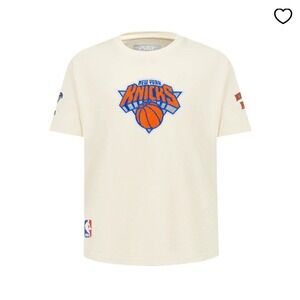Pro Standard New York Knicks NBA T-Shirt Chenille Patch Cream Mens Small S